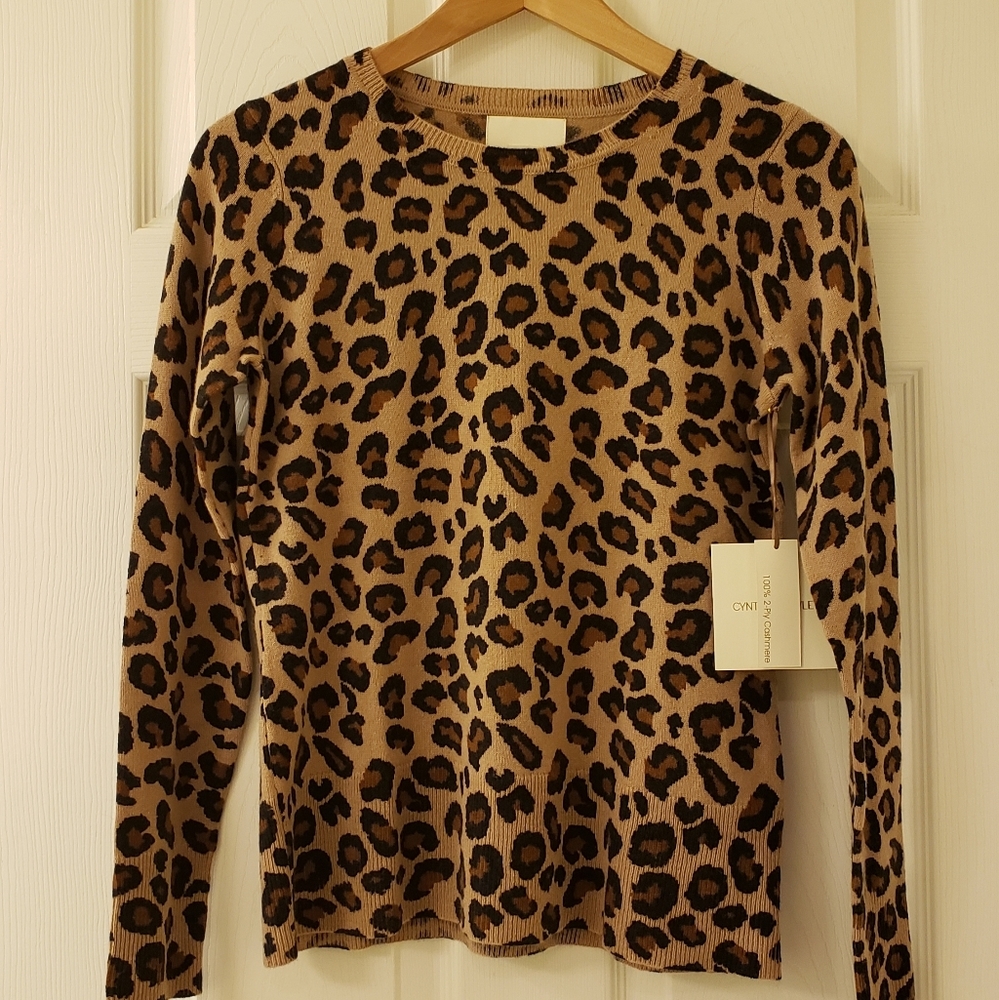 cynthia rowley 2 ply cashmere crew neck sweater